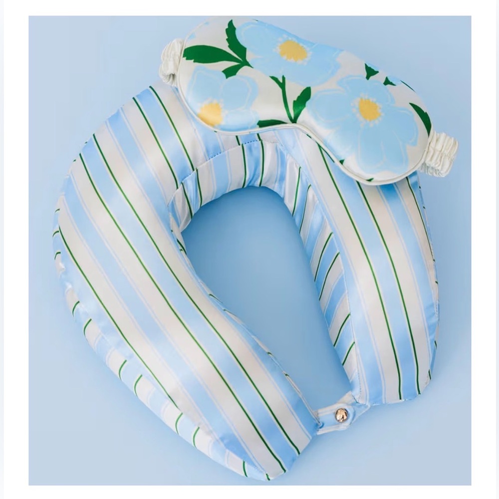 Kate Spade New York Neck Pillow and Eye Mask Set, Sunshine Floral